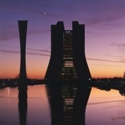 DZero detector showing the large liquid argon calorimeter. (Photographs reproduc