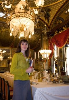 Alexandra Loske in the banquet hall of the Royal Pavilion, Brighton