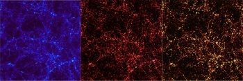 A region of the Universe showing the way dark matter was distributed around 3 bi