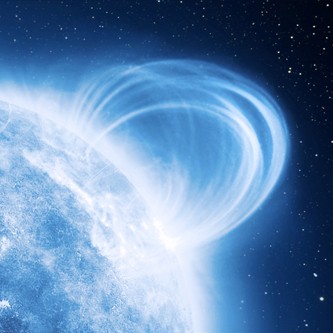 Artist&rsquo;s impression of of the
magnetic field at a specific spot on the sur