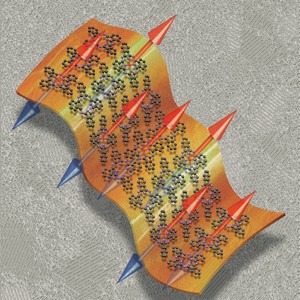 Phthalocyanine thin film on a flexible plastic substrate, showing the 
coexisten