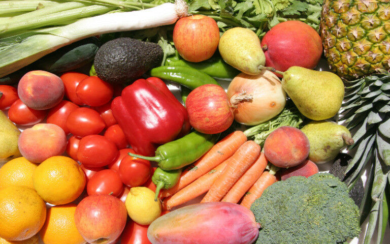 Selection of fruit and vegetables