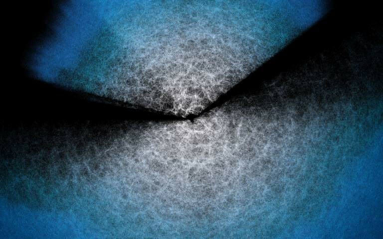 Animation of points emanating in two cones from a center point. Each point is a 