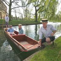 Four students in a punt