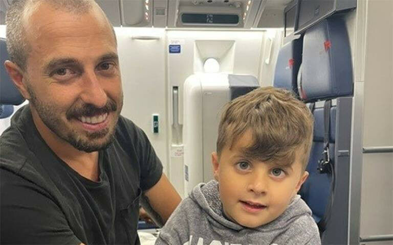 Young boy named Jace with his father Brendan - Jace with his father Brendan