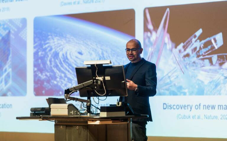 Demis Hassabis gives the UCL Prize Lecture - Credit: James Tye