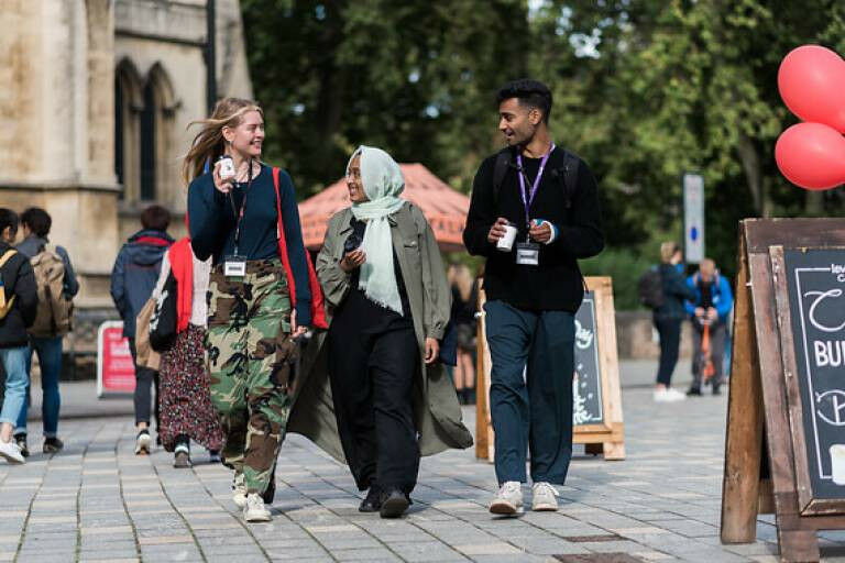 UCL students walking through campus