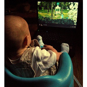A baby watching television by  Treehouse1977  on Flickr