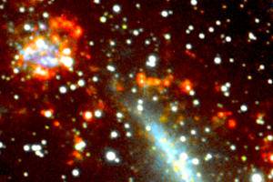 'Kathryn's wheel' collision lights up galaxy