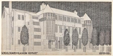 Charles Rennie Mackintosh, Scotland Street School, Glasgow: perspective drawing,