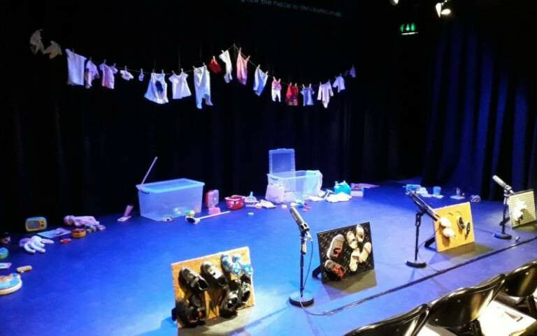 The stage ready for the Milestones performance