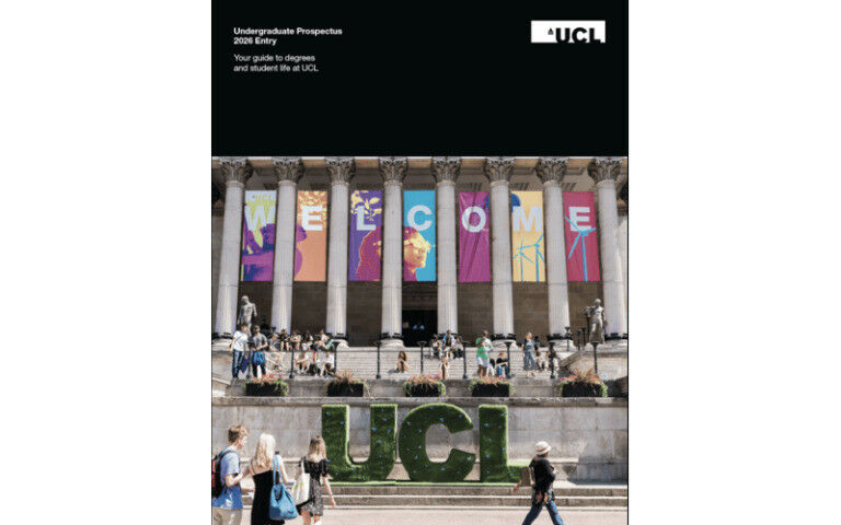 A photo of the 2026 UCL prospectus cover