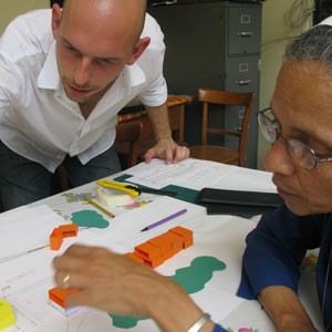 top right, Thinking Development&rsquo;s Marcel Noeding discusses the building la